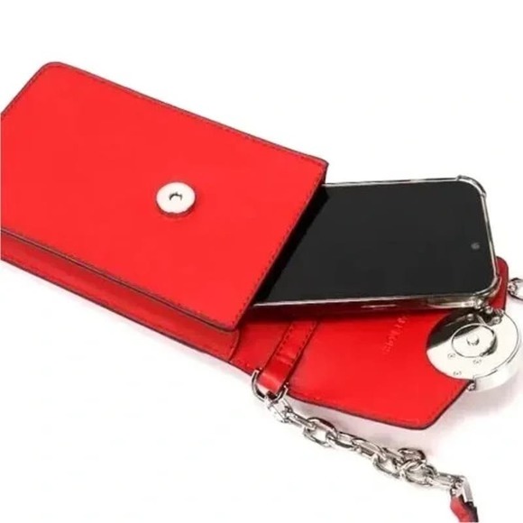 Michael Kors Carmen Small Logo Smartphone Crossbody Bag Bright Red $348 Nwt - Picture 5 of 7